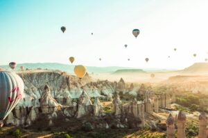 photo of hot air balloons on flight