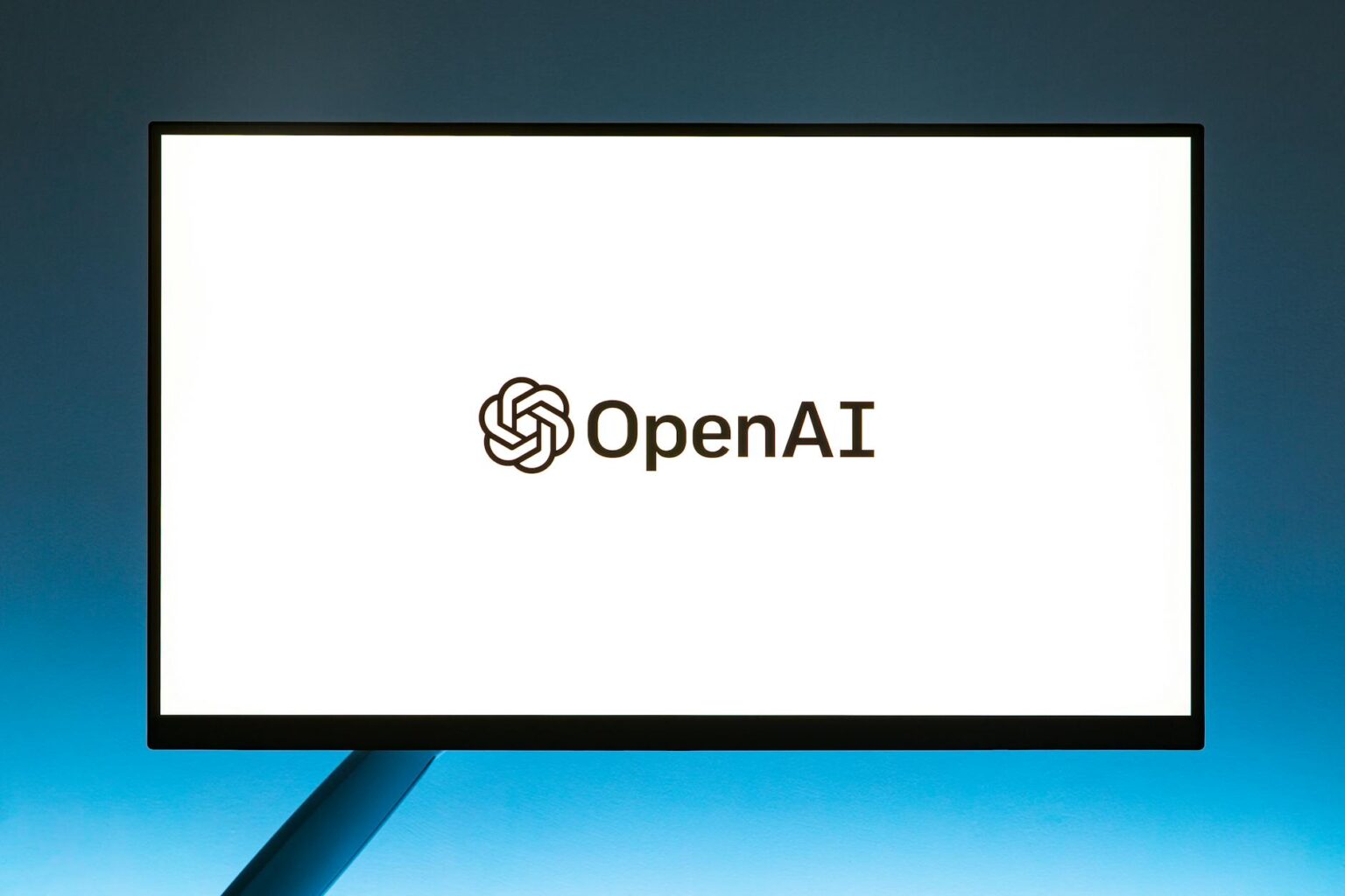 computer monitor with openai website loading screen