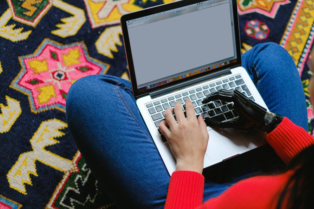 a person using a laptop