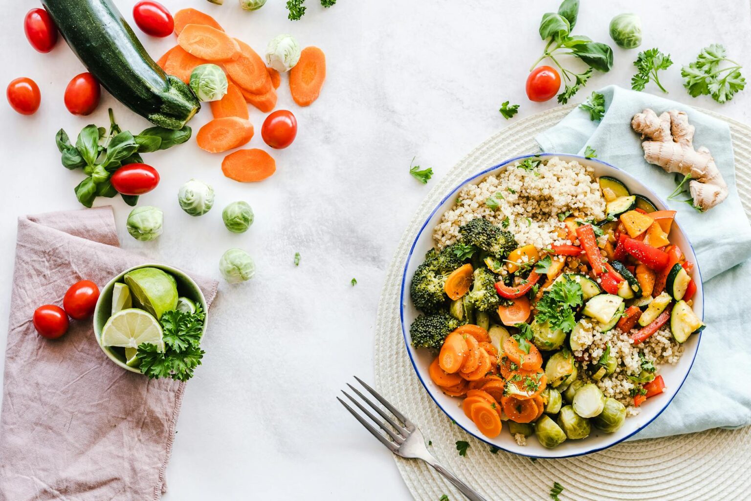 flat lay photography of vegetable salad on plate